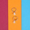 Ασημένια 925ο σκουλαρίκια με καρδιές από λευκά κρύσταλλα - La Petite Story