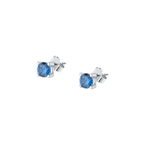 Ασημένια 925ο σκουλαρίκια με μπλε ζιργκόν - La Petite Story