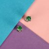 Ασημένια 925ο σκουλαρίκια με πράσινο ζιργκόν - La Petite Story