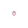 Ατσάλινο μονό σκουλαρίκι καρδιά από ροζ κρύσταλλο - La Petite Story