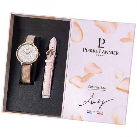 360G908 - Γυναικείο ρολόι PIERRE LANNIER Eolia Crystals Box set Rose Gold Stainless Steel Bracelet