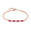 ROSATO Ασημένιο Rose gold Βραχιόλι Cubica με Ruby Zirgons - RZCU103