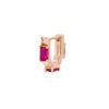 ROSATO Ασημένιο Rose gold Μονό Σκουλαρίκι Cubica με Ruby Zirgons - RZCU105