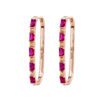 ROSATO Ασημένιο Rose gold Σκουλαρίκι Cubica με Ruby Zirgons - RZCU109