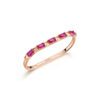 ROSATO Ασημένιο Rose gold Δαχτυλίδι Double Cubica με Ruby Zirgons - RZCU113
