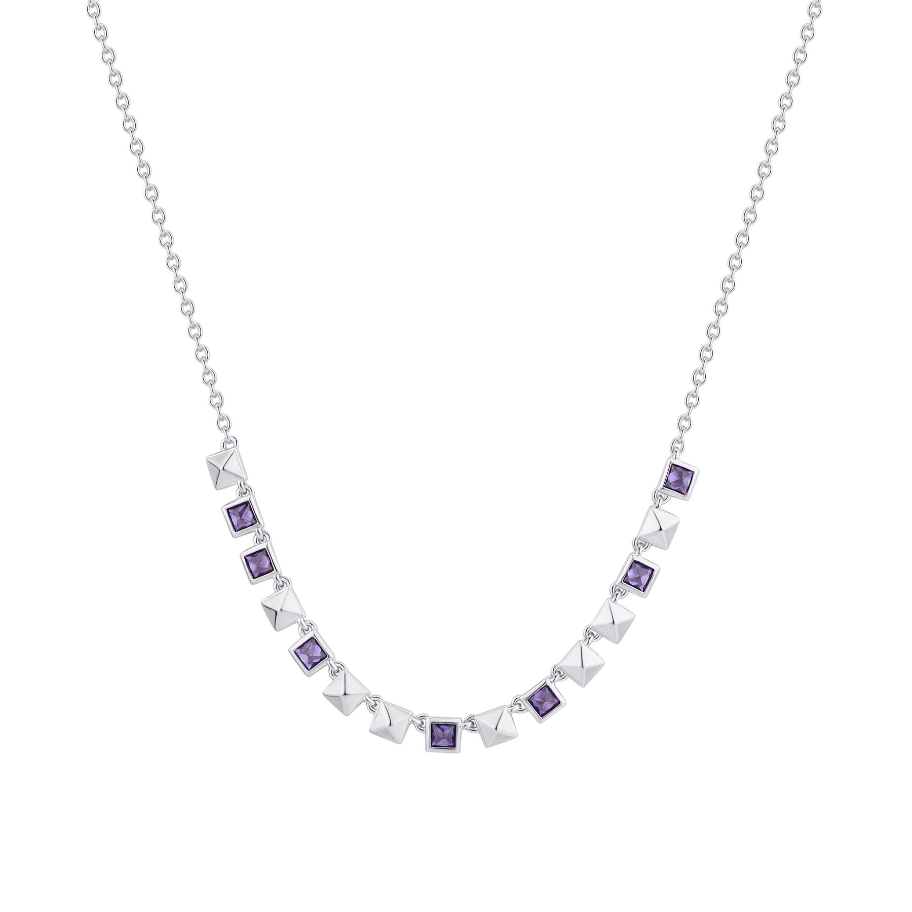 ROSATO Ασημένιο κολιέ Cubica με Tanzanite Zirgons - RZCU68