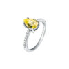 Εντυπωσιακό δαχτυλίδι από ασήμι 925, με cubic zirconia πέτρες σε λευκό και λαμπερό κίτρινο ζιργκόν σε σχήμα δάκρυ, από την σειρά TESORI του οίκου MORELLATO.