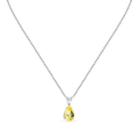 Κολιέ Tesori Yellow Drop Large από Ασήμι 925ο με ζιργκόν σε σχήμα δάκρυ και κίτρινο-χρυσό χρώμα του οίκου Morellato.