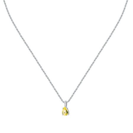 Κολιέ Tesori Yellow Drop small από Ασήμι 925ο με ζιργκόν σε σχήμα δάκρυ και κίτρινο-χρυσό χρώμα του οίκου Morellato.