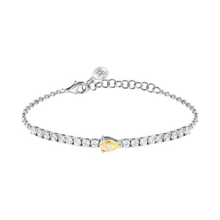 Εντυπωσιακό Βραχιόλι TENNIS Yellow Drop από ανακυκλωμένο Ασήμι 925ο του οίκου Morellato από τη σειρά Tesori