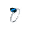 Δαχτυλίδι TESORI BLue Drop από Ασήμι 925ο με ζιργκόν σε σχήμα δάκρυ και μπλε χρώμα του οίκου Morellato.