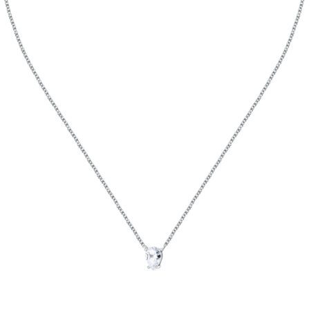 Κολιέ Tesori White Drop από Ασήμι 925ο με ζιργκόν σε σχήμα δάκρυ και λευκό χρώμα του οίκου Morellato.