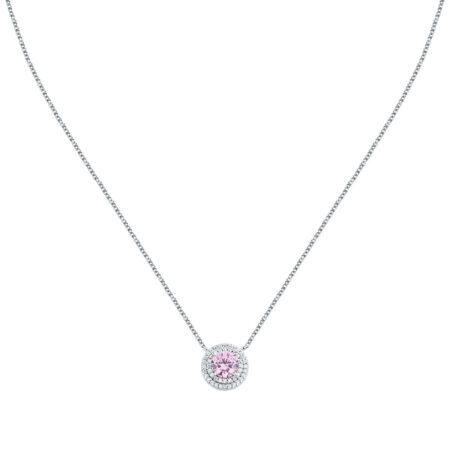 ολιέ Ροζέτα pink Tesori, από ασήμι 925ο, διακοσμημένο με ζιργκόν σε ροζ χρώμα.