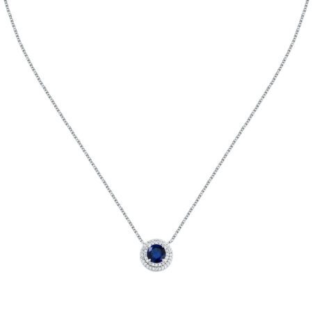 Κολιέ TESORI Ροζέτα Blue από Ασήμι 925ο με ζιργκόν του οίκου Morellato.