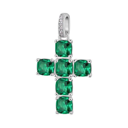 Charm Σταυρός Fancy green του οίκου BROSWAY