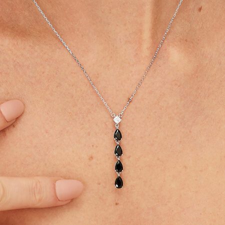 Κολιέ Fancy Black Pear της BROSWAY από ασήμι 925ο