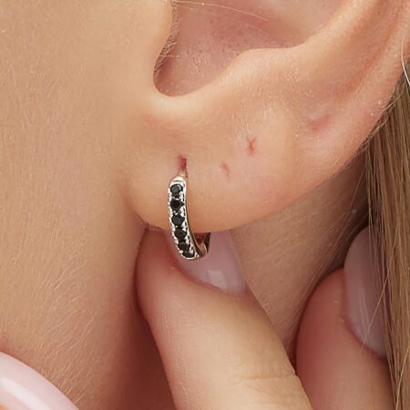 Σκουλαρίκι Black κρίκος 12mm Fancy - BROSWAY