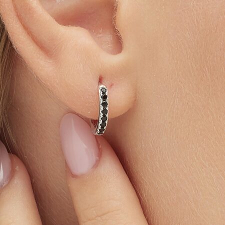 Σκουλαρίκι Black κρίκος 14mm Fancy - BROSWAY - FMB85