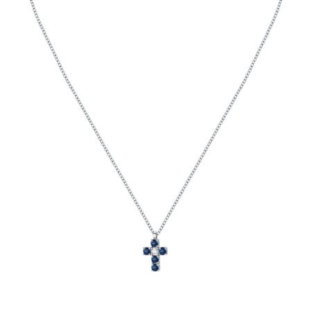 Σταυρός TESORI Blue από Ασήμι 925ο με ζιργκόν του οίκου Morellato.
