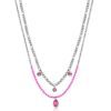 Ατσάλινο Layered Κολιέ Pink - Brosway - BYM113