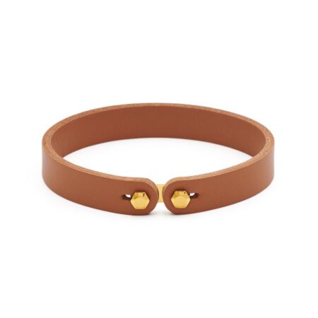 Brosway Unisex Δερμάτινο Βραχιόλι με Χρυσές Λεπτομέρειες – Καφέ – BIK146
