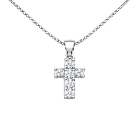 Ασημένιος Σταυρός 925° με Λευκά Ζιργκόν 12x8mm – Silver Cross Pendant - 028P330S