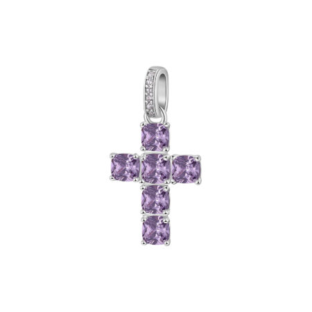 Charm Σταυρός Fancy από Ασήμι 925ο - Magic Purple - BROSWAY - FMP117