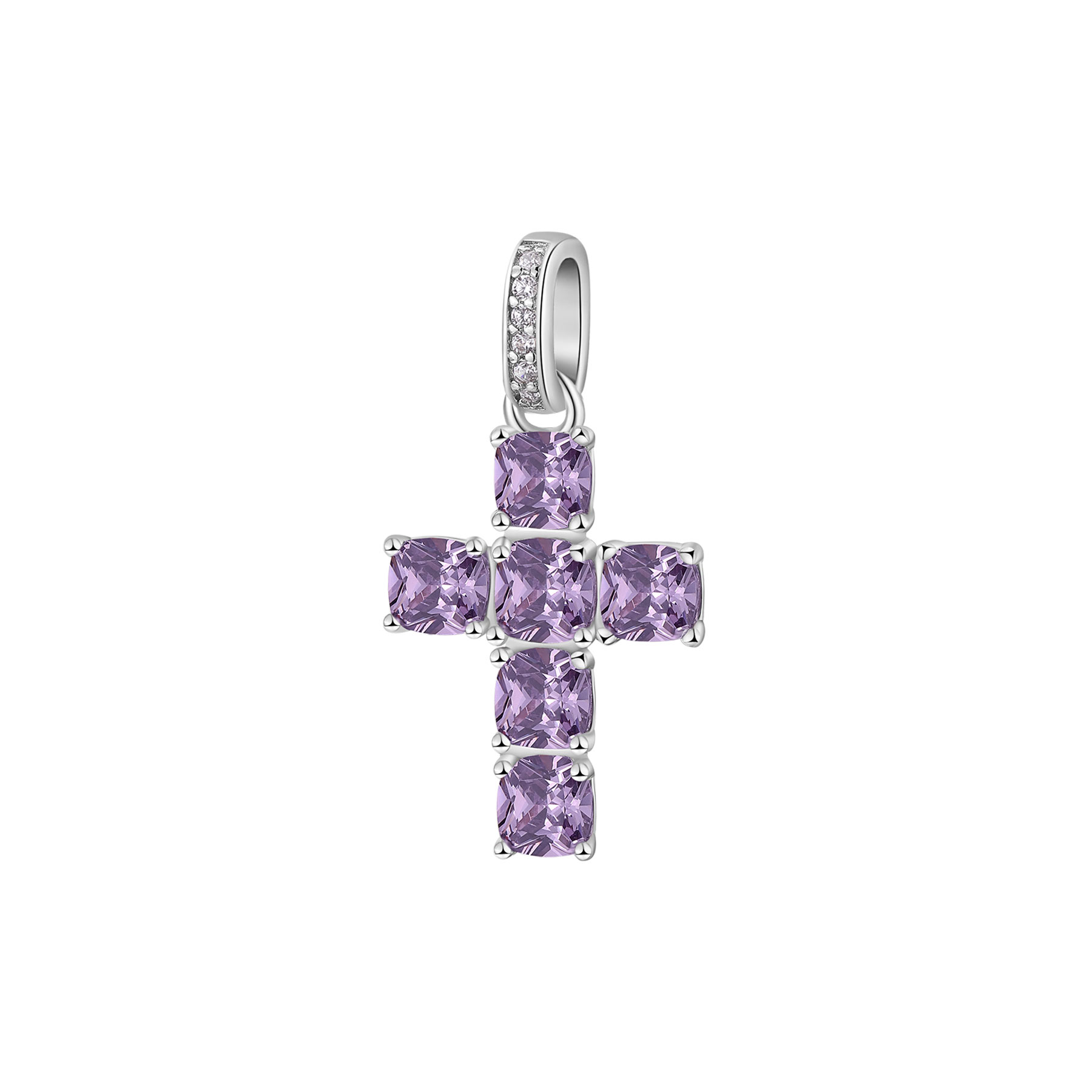 Charm Σταυρός Fancy από Ασήμι 925ο - Magic Purple - BROSWAY - FMP117