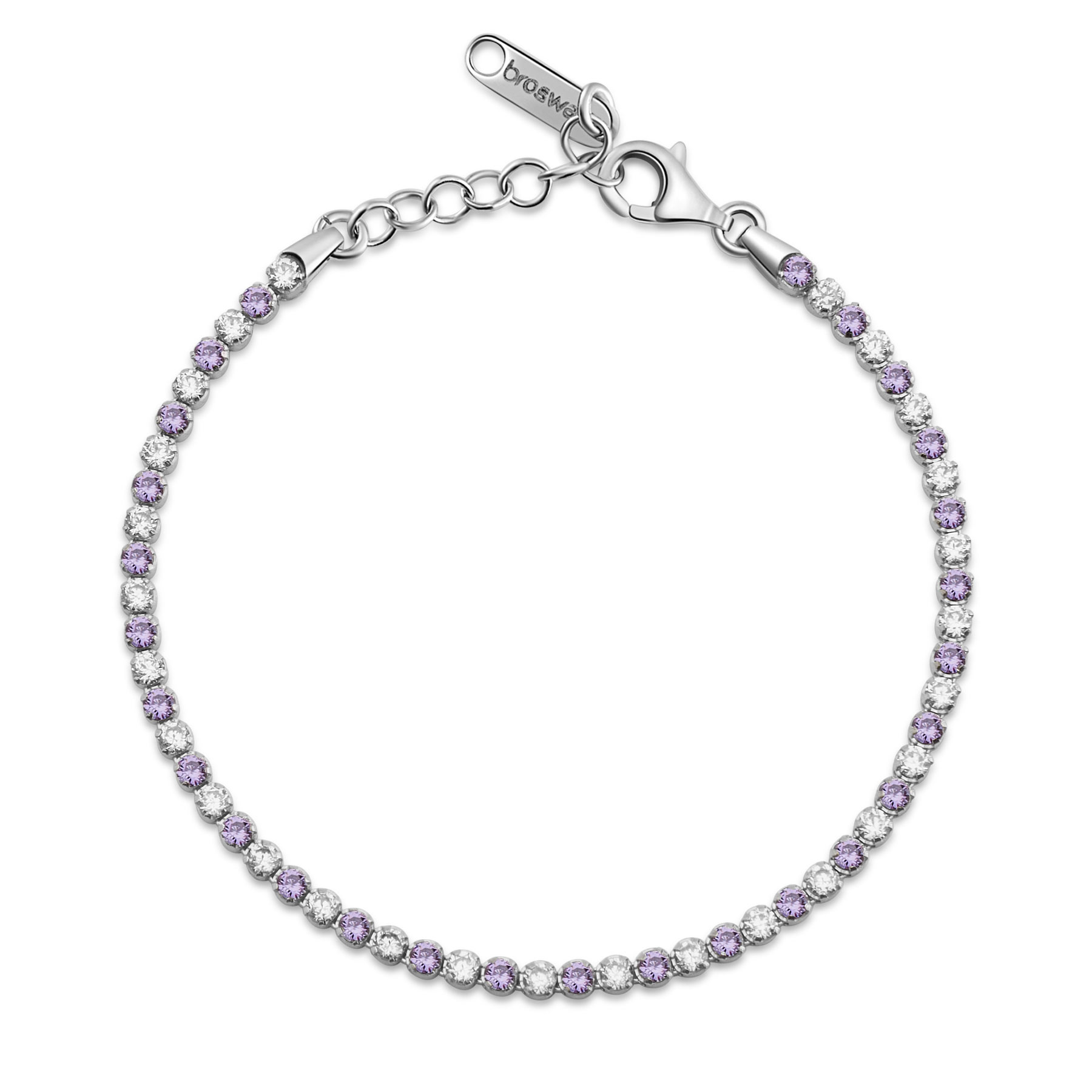 Βραχιόλι Tennis Fancy από Ασήμι 925ο - Magic Purple - BROSWAY - FMP120