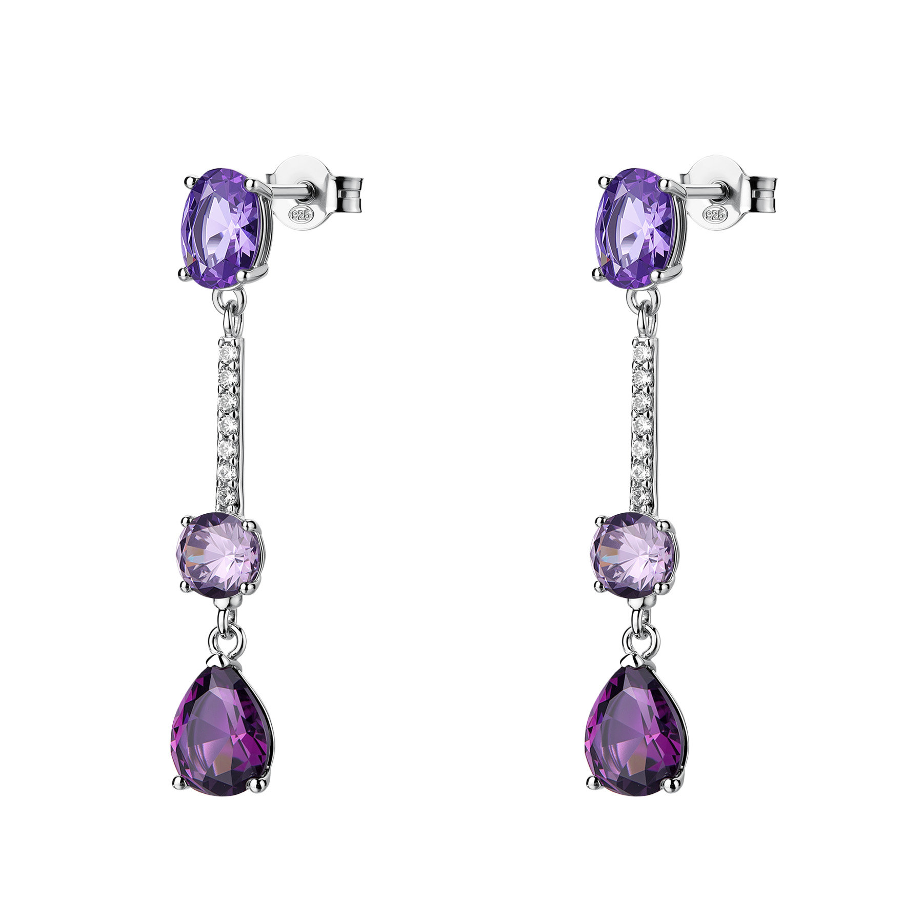 Σκουλαρίκια Fancy από Ασήμι 925ο - Magic Purple - BROSWAY - FMP133