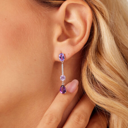 Σκουλαρίκια Fancy από Ασήμι 925ο - Magic Purple - BROSWAY - FMP133