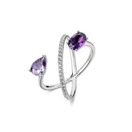 Δαχτυλίδι Fancy από Ασήμι 925ο - Magic Purple - BROSWAY - FMP134
