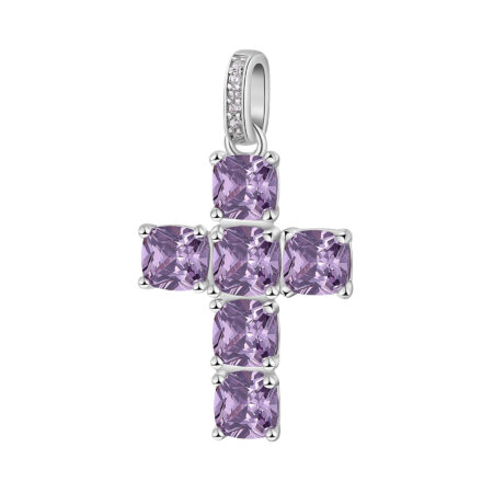 Charm Σταυρός Fancy από Ασήμι 925ο - Magic Purple - BROSWAY - FMP18