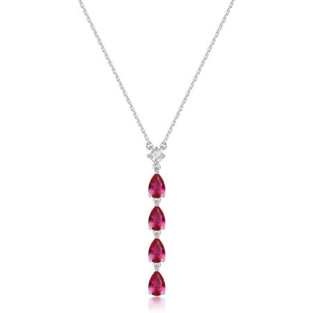 Κολιέ Fancy από Ασήμι 925ο - Passion Ruby - BROSWAY - FPR112