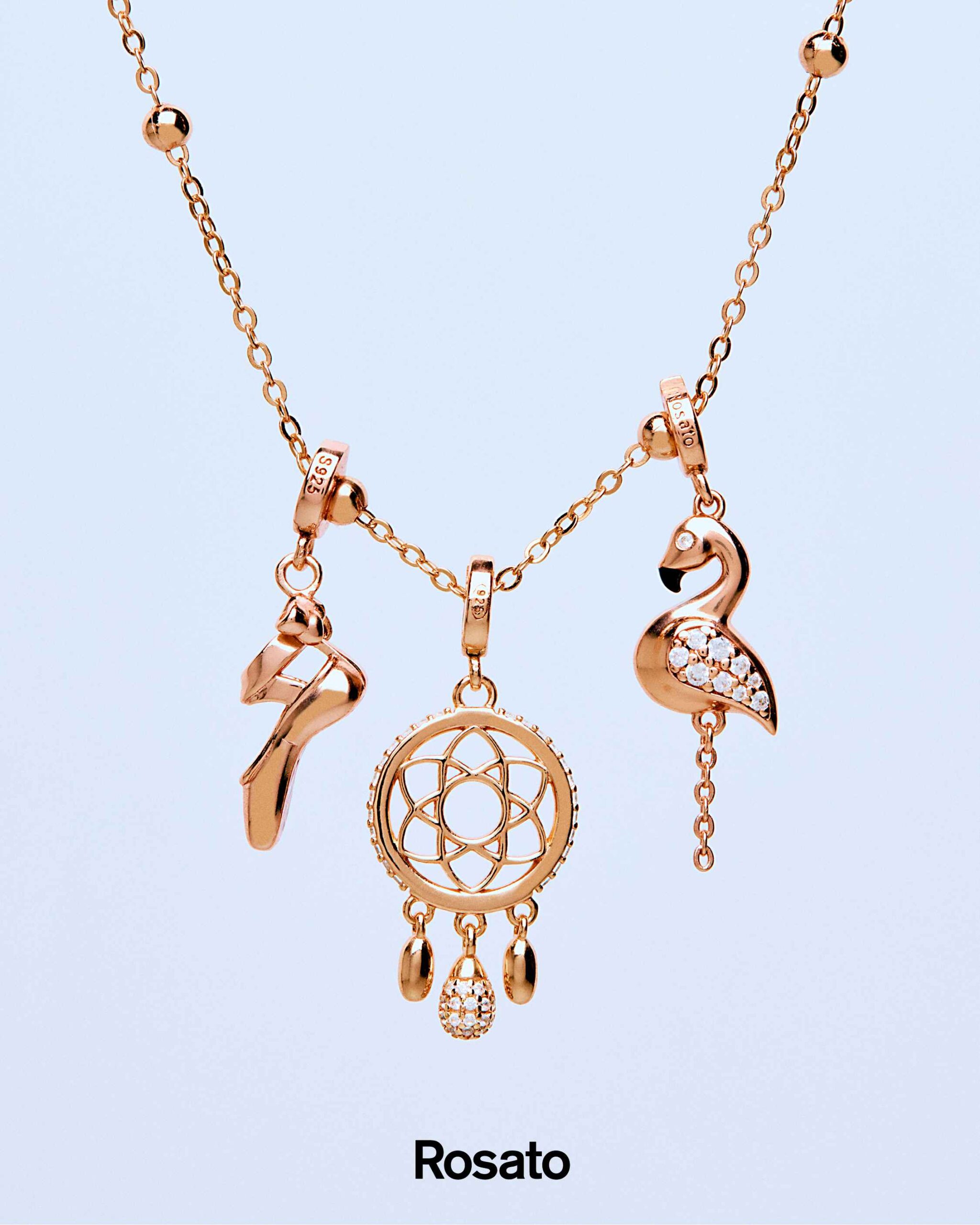 Rosato Charm Flamingo από Rose Gold Ασήμι 925o - RZ214 - Image 2