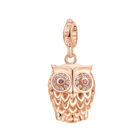 Rosato Charm Owl από Rose Gold Ασήμι 925o - RZ002
