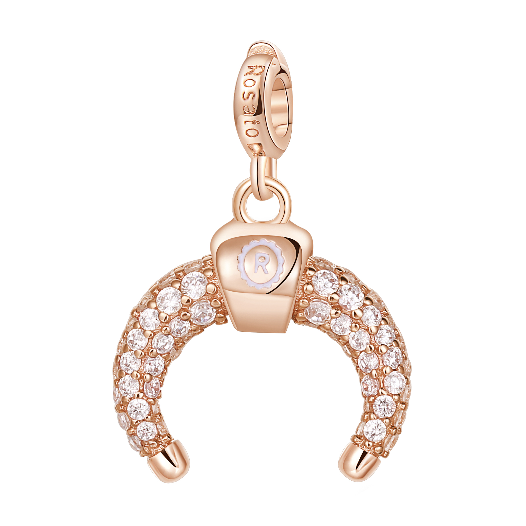Rosato Charm Crescent Moon από Rose Gold Ασήμι 925o - RZ011