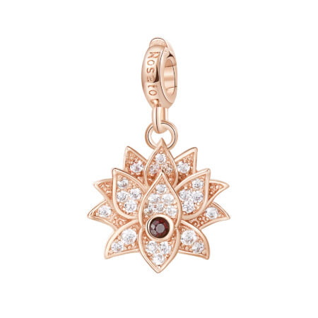 Rosato Charm Lotus Flower από Rose Gold Ασήμι 925o - RZ015