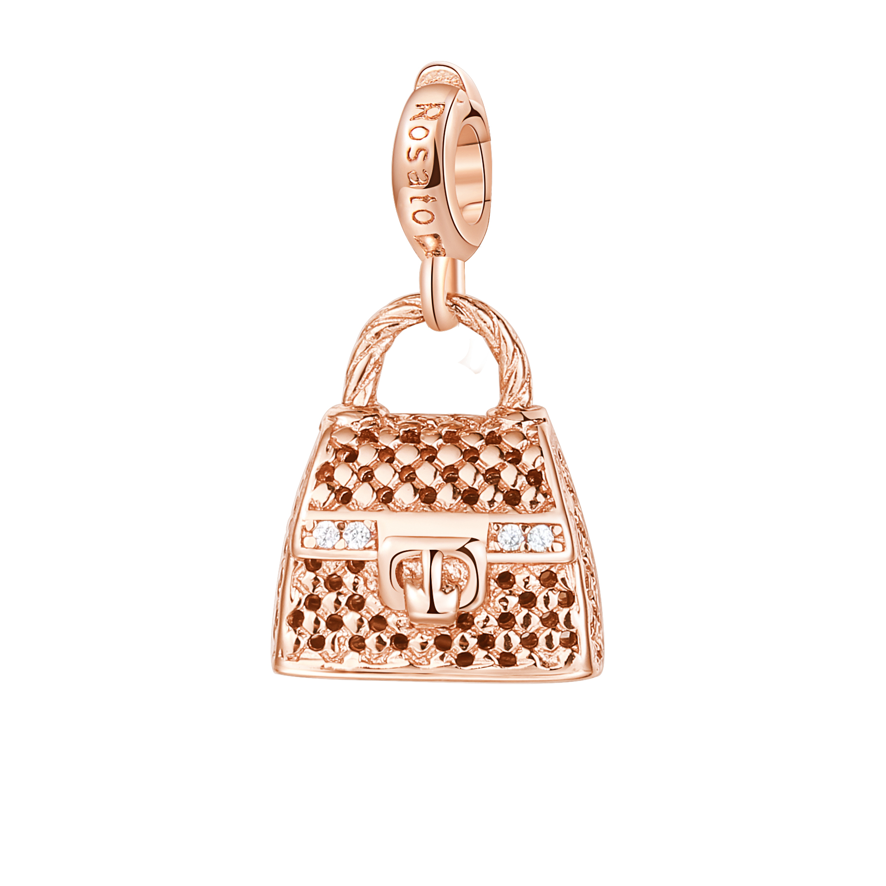 Rosato Charm Hand Bag από Rose Gold Ασήμι 925o - RZ029