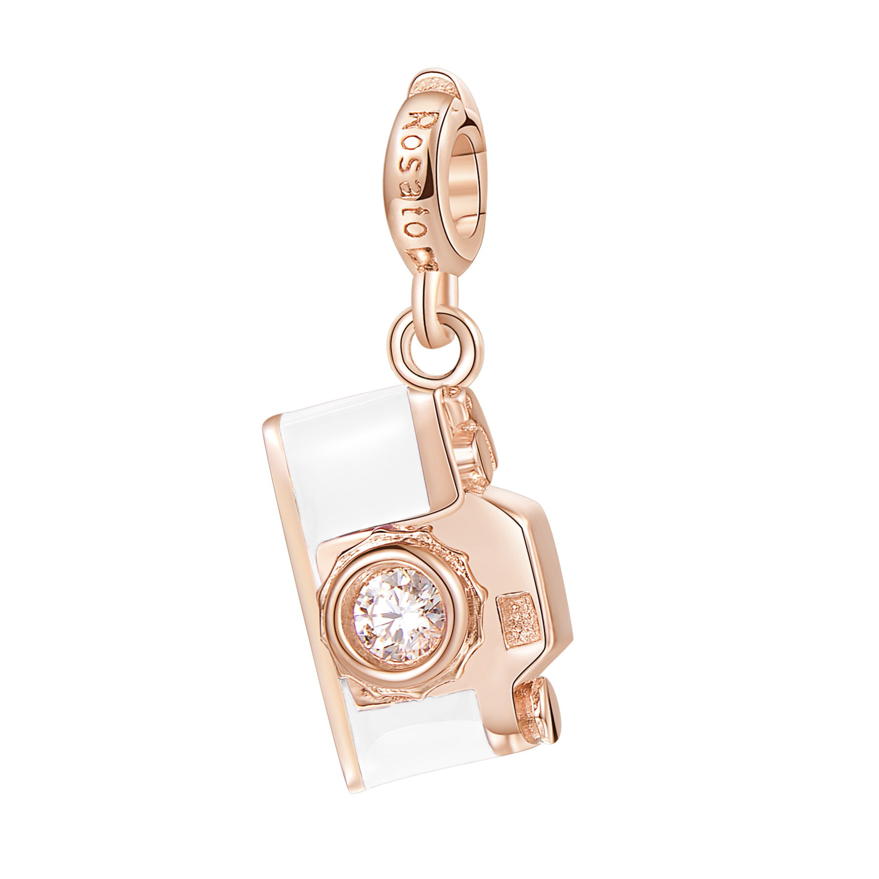 Rosato Charm Κάμερα από Rose Gold Ασήμι 925o - RZ048
