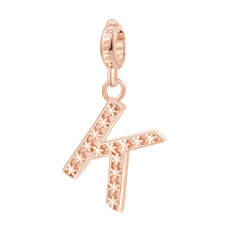 Rosato Charm Letter K από Rose-gold Ασήμι 925o - RZ089