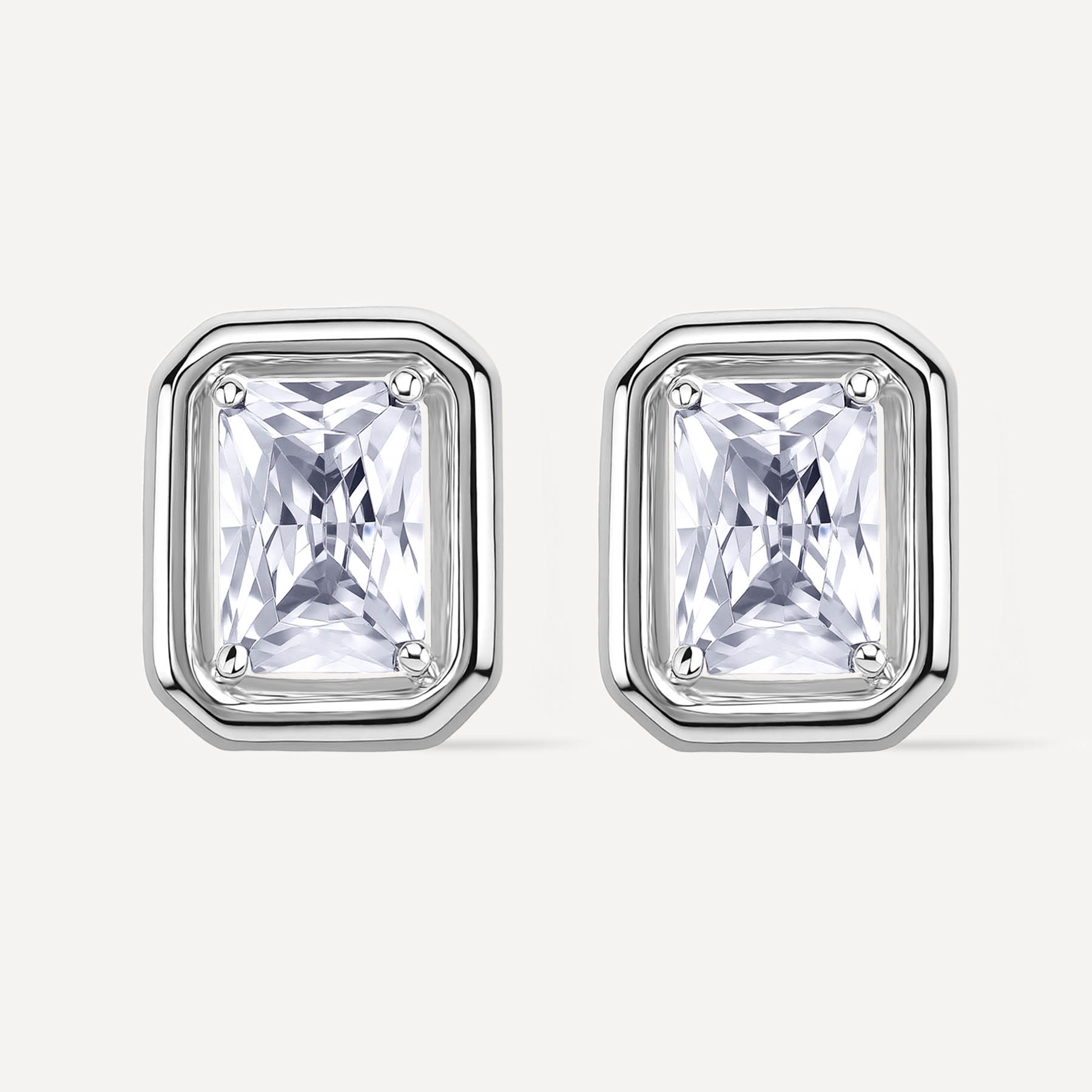 Rosato Ασημένια Σκουλαρίκια με Emerald Ζιργκόν - RZAN25
