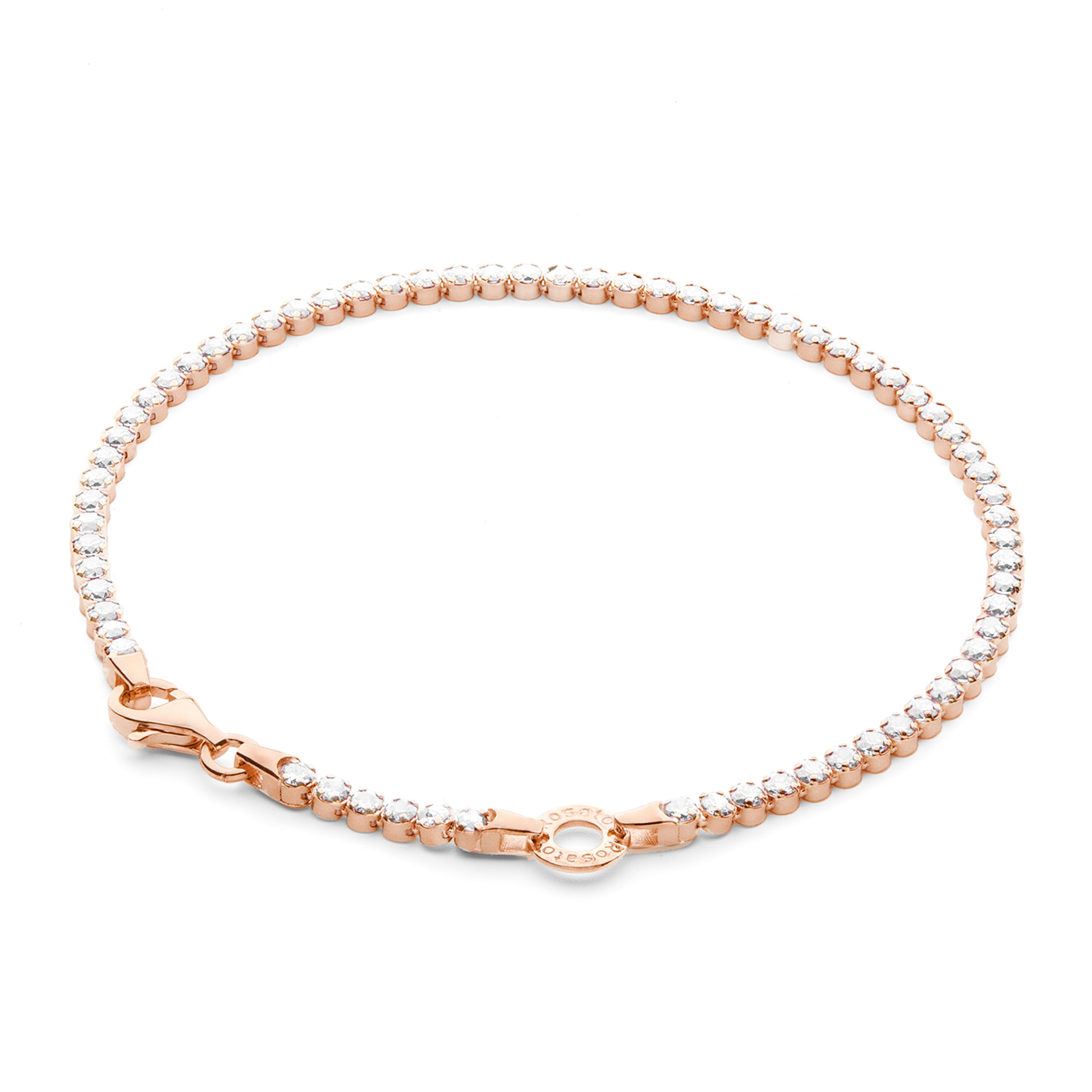 ROSATO Rose-Gold Ασημένιο Βραχιόλι Tennis Storie για Charms - RZB041
