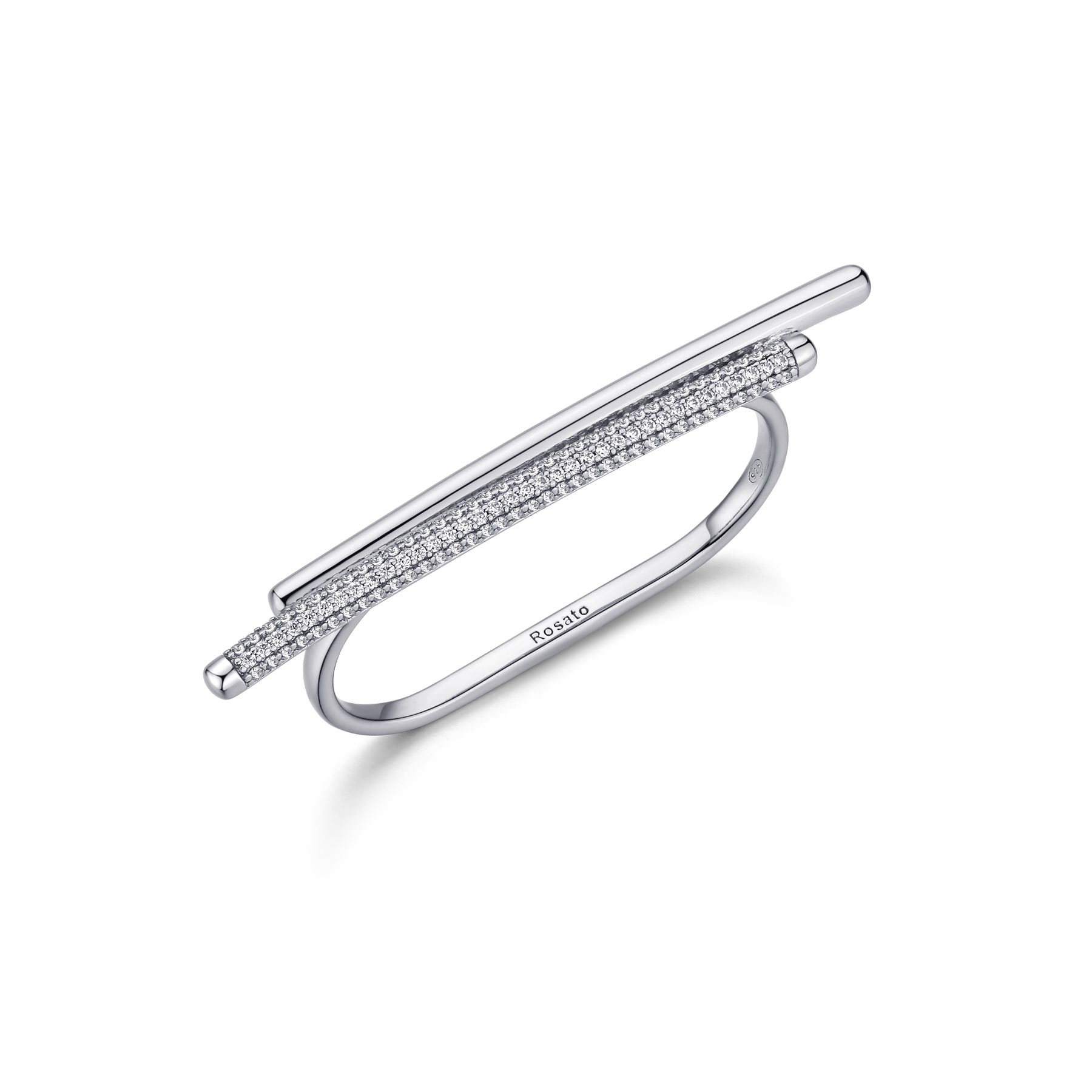 ROSATO Ασημένιο Δαχτυλίδι BIANCA Double Ring - RZΒI35