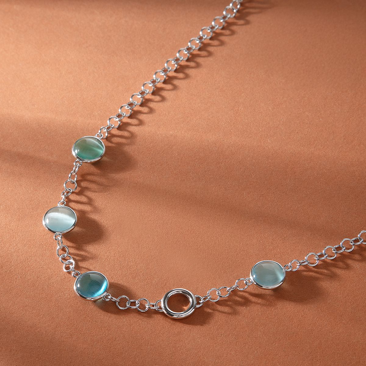 Ασημένιο Κολιέ Venezia - 4 blue Cat eye stones- MORELLATO - SAZM02