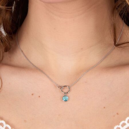 Ασημένιο Κολιέ Venezia - Blue Cat eye stone- MORELLATO - SAZM03
