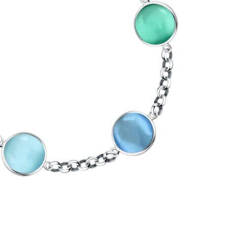 Ασημένιο Βραχιόλι Venezia - Blue Cat eye stones - MORELLATO - SAZM04