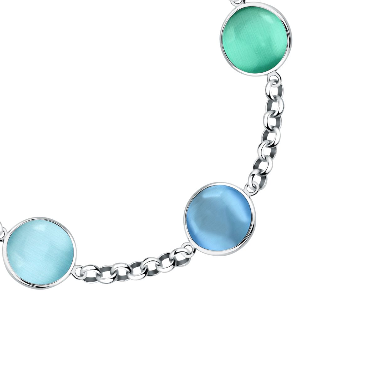 Ασημένιο Βραχιόλι Venezia - Blue Cat eye stones - MORELLATO - SAZM04