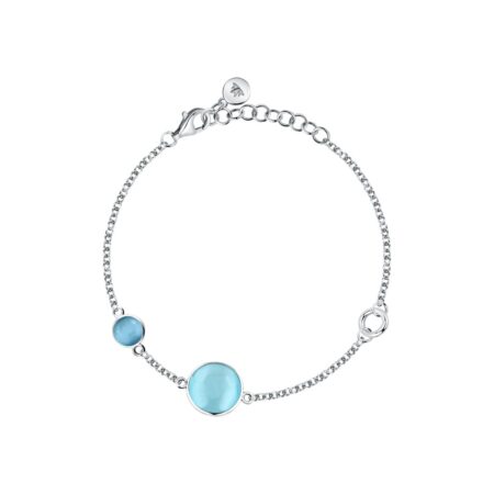 Ασημένιο Βραχιόλι Venezia - 2 Blue Cat eye stones - MORELLATO - SAZM06
