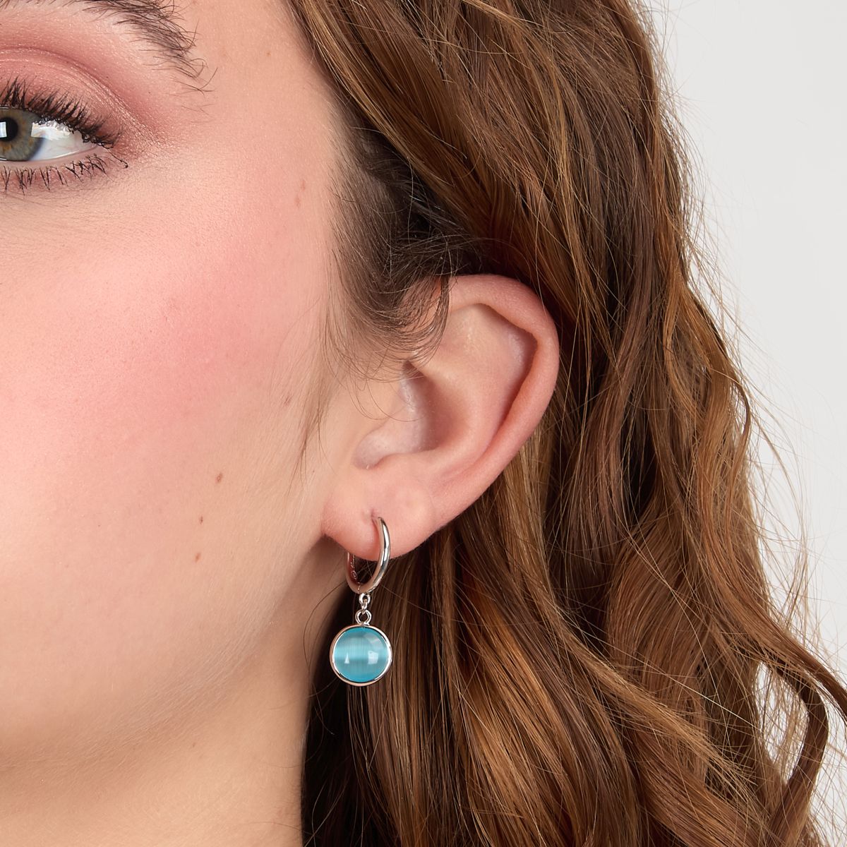 Ασημένια Σκουλαρίκια Venezia - 1 Blue Cat eye stone - MORELLATO - SAZM09